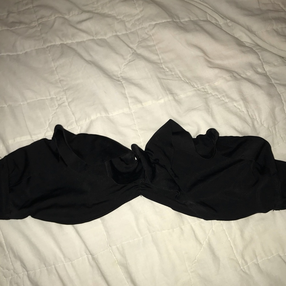 ASOS swim black ruffle top
